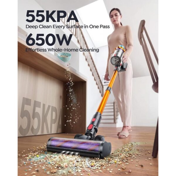 1-115.jpg 80Mins Cordless Vacuum Cleaner, 650W 55Kpa Stick Vacuum Cleaner for Home