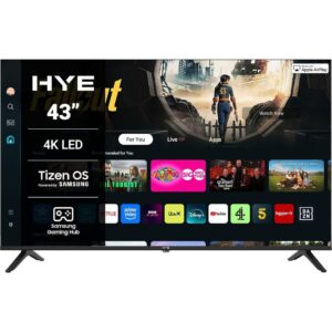 HYE 43" LED Smart TV - 4K Ultra HD, Samsung Tizen OS & Gaming Hub, Black