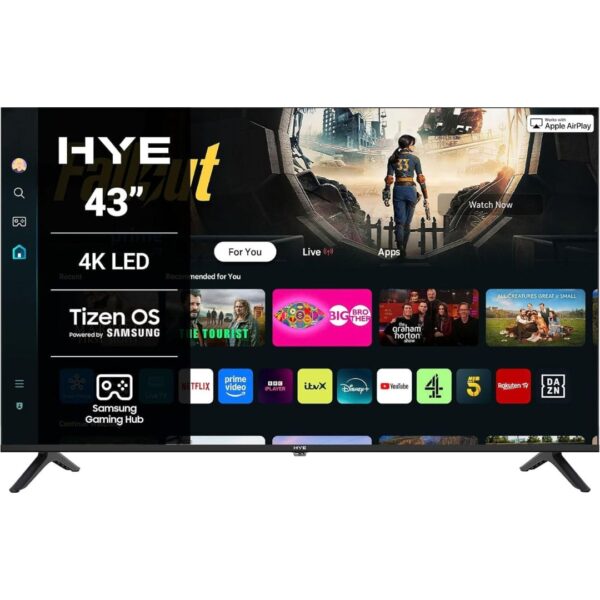 1-12.jpg HYE 43" LED Smart TV - 4K Ultra HD, Samsung Tizen OS & Gaming Hub, Black