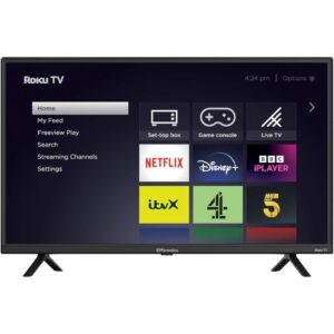 EMtronics EM32ROK Roku Smart TV 32" Inch HD Ready 720p with Netflix, Disney+, BBC, Freeview Play, Dolby Audio, Mobile Control and 3 x HDMI, USB - Black (2024 Model)