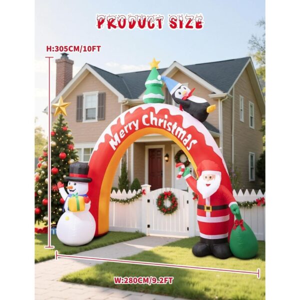 1-34.jpg 10FT Christmas Inflatables Archway with Santa Claus, Snowman & Christmas Tree