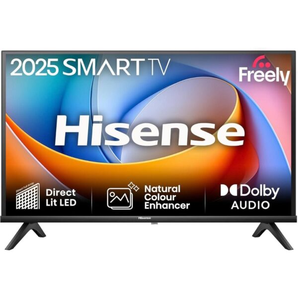 Hisense 40" 40A4QTUK FHD LED TV with Freely - Direct Lit LED, Dolby Audio, Natural Colour Enhancer, Games Mode, Sports Mode, Disney +, YouTube, Netflix [Energy Class F]