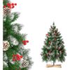 5 ft/150cm PVC Snow Flocked Artificial Christmas Tree Green Flocked