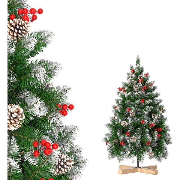 5 ft/150cm PVC Snow Flocked Artificial Christmas Tree Green Flocked