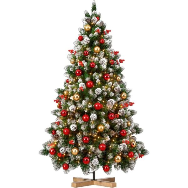 1-42-1.jpg 7.5ft/225cm PVC Snow Flocked Artificial Christmas Tree with Light