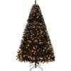 6ft Black Artificial Christmas Tree with DIY 100 Warm Lights