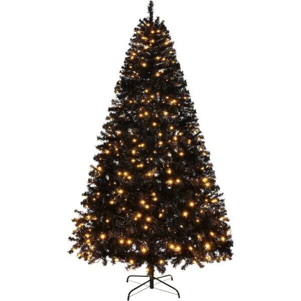 6ft Black Artificial Christmas Tree with DIY 100 Warm Lights