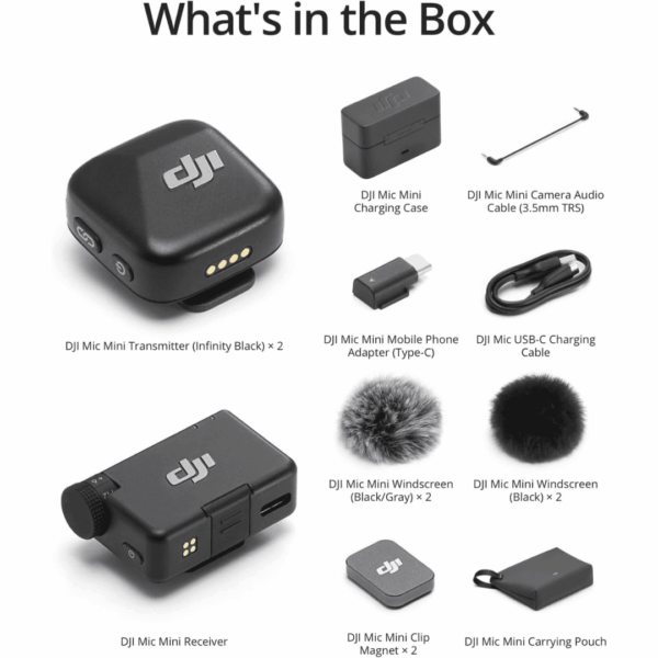 1-66.png DJI Mic Mini (2 TX + 1 RX + Charging Case), Ultralight, Detail-Rich Audio