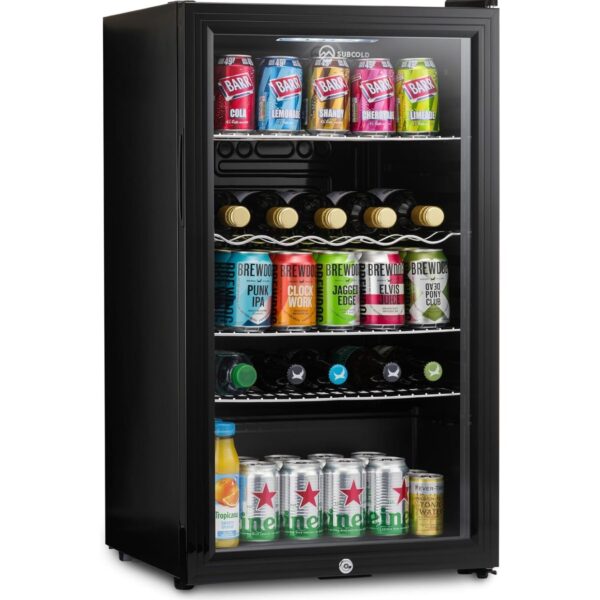 Subcold Super85 LED Beer Fridge  80 Cans + 5 Bottles | 0-18°C | Glass Door [Energy Class E]