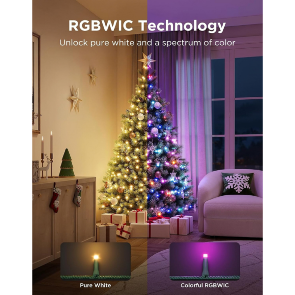 Govee Christmas Sparkle String Lights, RGBWIC Lights with 375 LEDs, 30m [Energy Class G]
