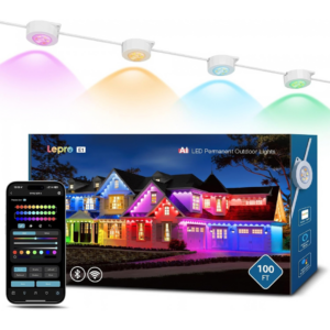 Lepro E1 AI Permanent Outdoor Christmas Lights, 30m RGB+IC & Tunable White