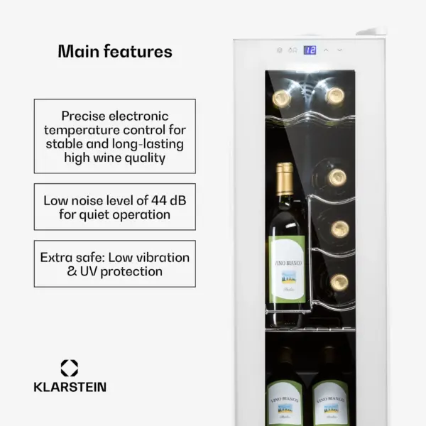 10040213_uk_0002_usp___-scaled-1.webp KLARSTEIN Shiraz Wine Cooler White – 12 Bottles