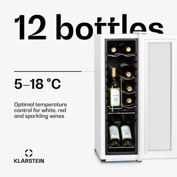 10040213_uk_0003_usp___-scaled-1.webp KLARSTEIN Shiraz Wine Cooler White – 12 Bottles