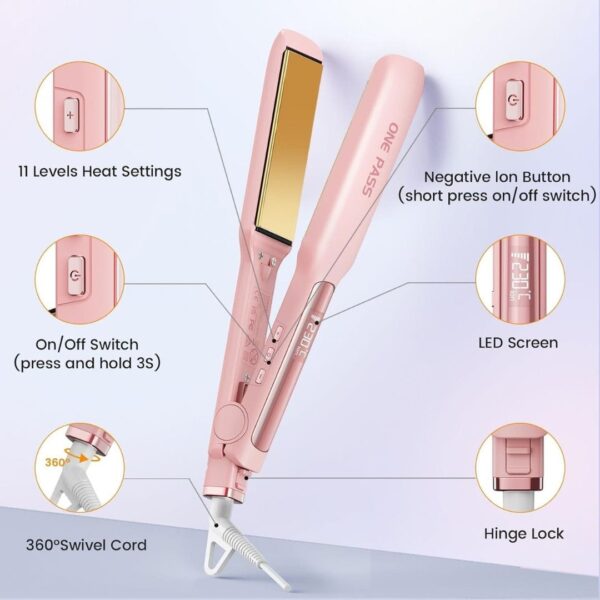 Faszin Professional  Wide Plate Hair Straighteners,Titanium