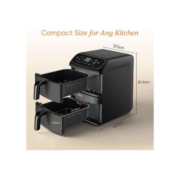 2-19-scaled-1.jpg Cosori Double Stack Air Fryer 8.6L, Less 39% Counter Space, Ceramic Coating