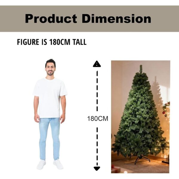 2-31.jpg SHATCHI 6ft/1.8m Alaskan Pine Green Artificial Christmas Tree Bushy 550 Tips Xmas Home Decorationations Decorations