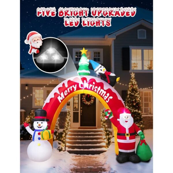 2-33-1.jpg 10FT Christmas Inflatables Archway with Santa Claus, Snowman & Christmas Tree