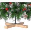 5 ft/150cm PVC Snow Flocked Artificial Christmas Tree Green Flocked