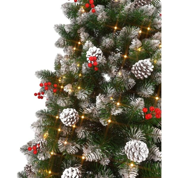 2-40-1.jpg 7.5ft/225cm PVC Snow Flocked Artificial Christmas Tree with Light