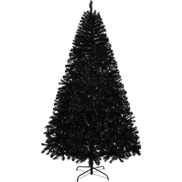 6ft Black Artificial Christmas Tree with DIY 100 Warm Lights