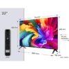 TCL 32SF560-UK 32 Inch Full HD QLED HDR Smart TV with Fire TV Press & Ask Alexa, Metallic Bezel-Less Design [Energy Class F]