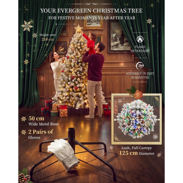 2-97.png 7Ft Christmas Tree Snowy Flocked with Warm White & Multicolour Lights