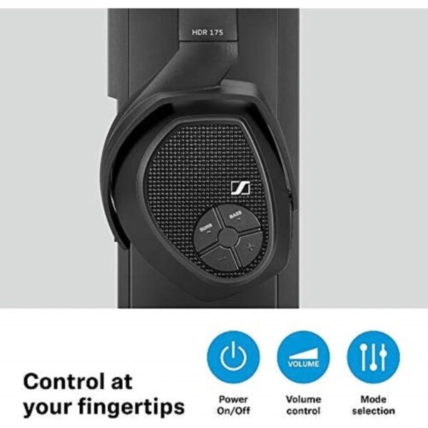 3-127.jpg Sennheiser RS 175 RF Wireless Headphones Over Ear for TV System with Bass Boost and Surround Sound Modes, Compact and Ergonomic, Over Ear Headphones for TV Listening, Black