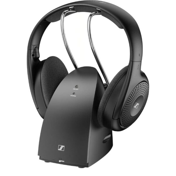 3-129.jpg Sennheiser RS 120-W On-Ear Wireless Headphones for Crystal-clear TV Listening with 3 Sound Modes, Lightweight Design, Easy Volume Control, 60 m Range and Convenient Transmitter/Charger Combo - Black