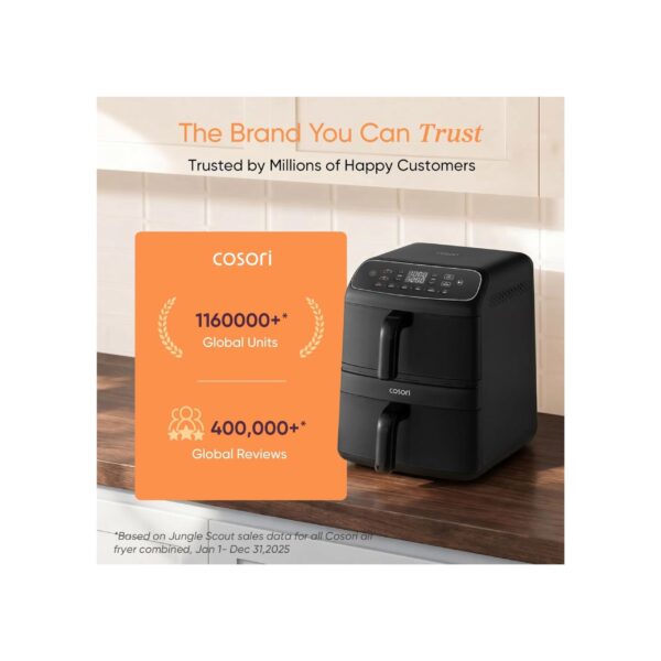 3-18-scaled-1.jpg Cosori Double Stack Air Fryer 8.6L, Less 39% Counter Space, Ceramic Coating