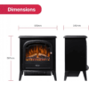 3-21-1.png Dimplex Club Optiflame Electric Stove, Black Freestanding Electric Fire with Artificial Logs