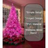 3-29-1.jpg 8Ft Flocked Prelit Pink Christmas Tree with Pink LED Lights Multifunction