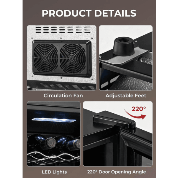 3-42.png FOHERE Wine Cooler Fridge 8 Bottles, Table-Top Wine Fridge with Glass Door