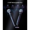 4-10.jpg GKDT81 Karaoke Machine with 2 Microphones for Adults, 80W Rated Power, Dual 8" Woofers, Portable Bluetooth Party Speaker with Wheels & Pull Handle
