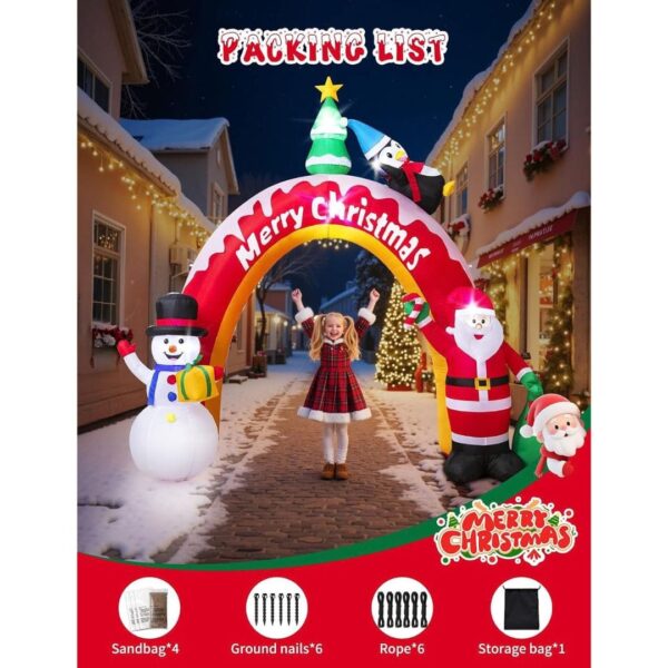 4-17.jpg 10FT Christmas Inflatables Archway with Santa Claus, Snowman & Christmas Tree