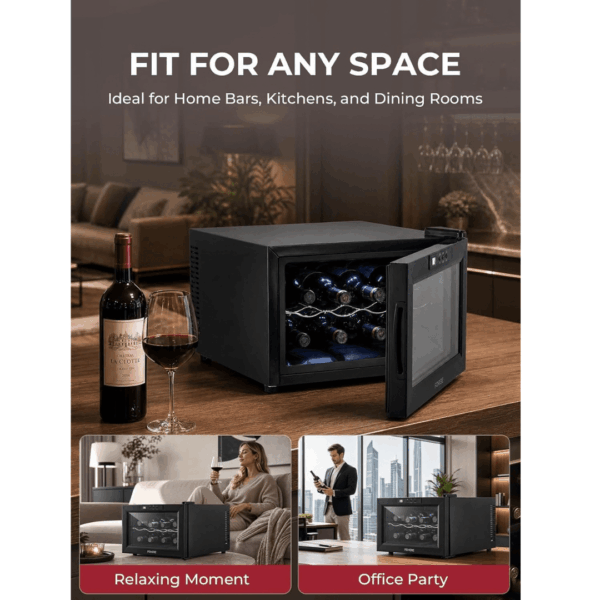 4-33.png FOHERE Wine Cooler Fridge 8 Bottles, Table-Top Wine Fridge with Glass Door
