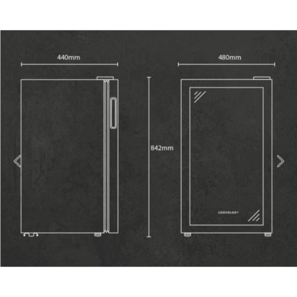 Cookology 93L Under-Counter Fridge Cabinet - Wine & Drinks - 48cm - Black [Energy Class F]