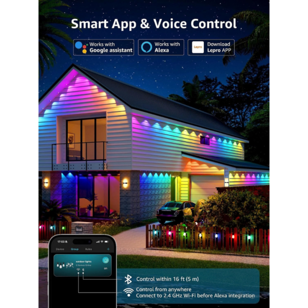Lepro E1 AI Permanent Outdoor Christmas Lights, 30m RGB+IC & Tunable White