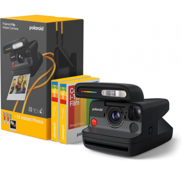 4-58.png Polaroid FLIP Pack Instant Camera Black + Colour Film (16 Photos)