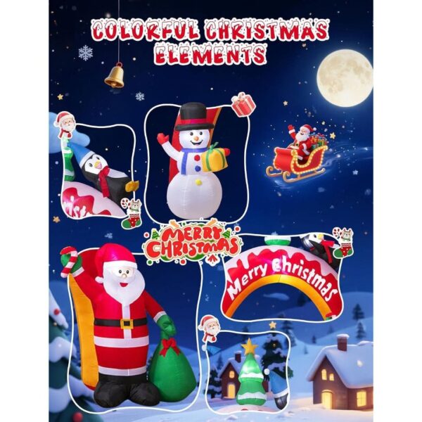 5-12.jpg 10FT Christmas Inflatables Archway with Santa Claus, Snowman & Christmas Tree