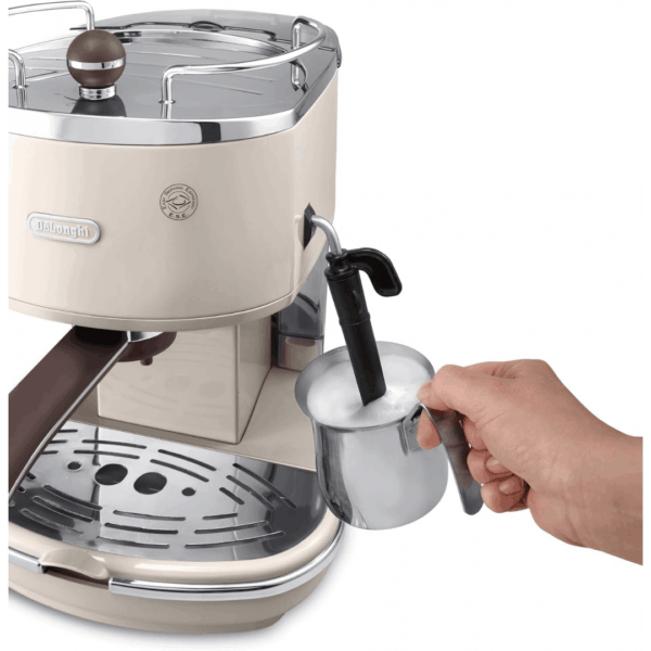 5-35.png De'Longhi Icona Vintage - Espresso Machine Manual Milk Frother Beige