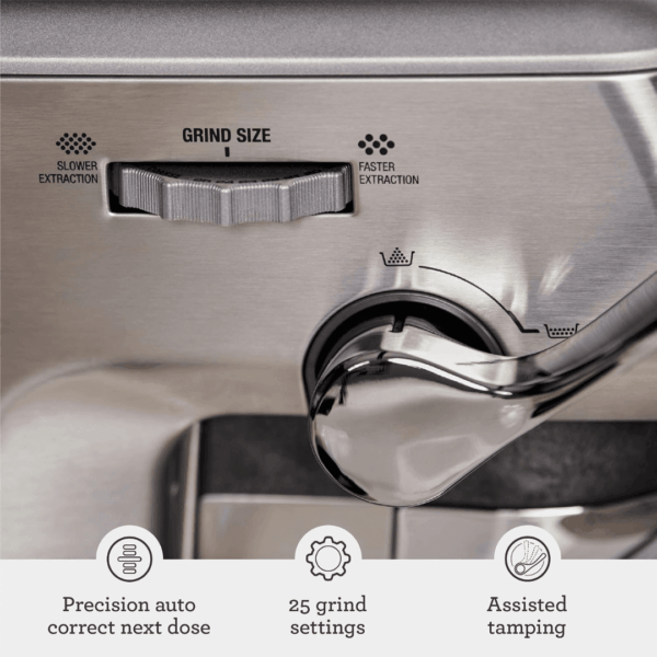 5-37.png Sage - The Barista Express Impress - Assisted Jam Bean Coffee Machine with Milk Frother, Brushed Stainless Steel