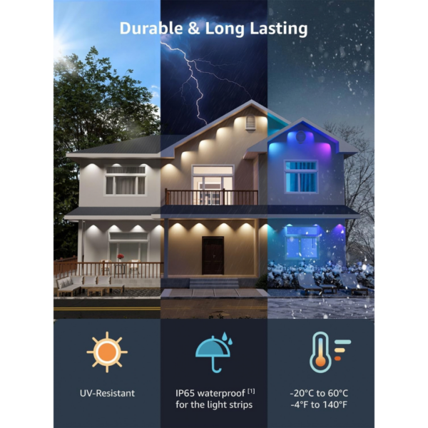 Lepro E1 AI Permanent Outdoor Christmas Lights, 30m RGB+IC & Tunable White