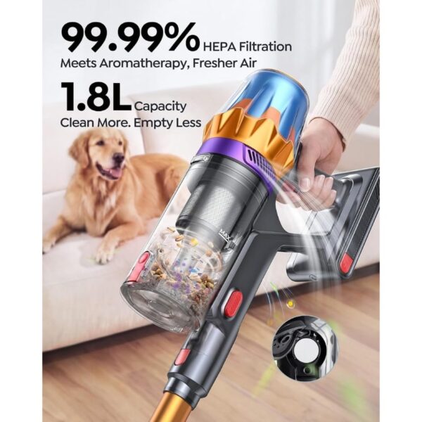 5-79.jpg 80Mins Cordless Vacuum Cleaner, 650W 55Kpa Stick Vacuum Cleaner for Home