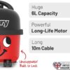 51qUzUOKQFL._AC_SL1000_.jpg Henry HVR160-11 Bagged Cylinder Vacuum Cleaner, 6 Litre, 620W, Red and Black