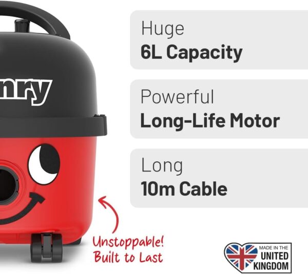 51qUzUOKQFL._AC_SL1000_.jpg Henry HVR160-11 Bagged Cylinder Vacuum Cleaner, 6 Litre, 620W, Red and Black