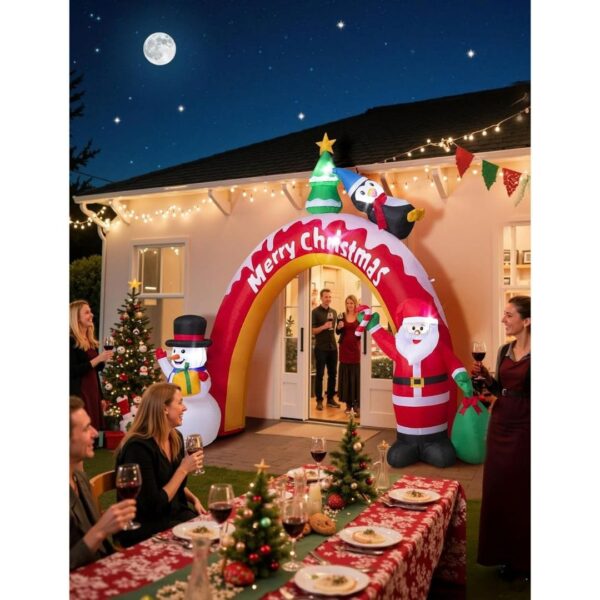 6-10.jpg 10FT Christmas Inflatables Archway with Santa Claus, Snowman & Christmas Tree