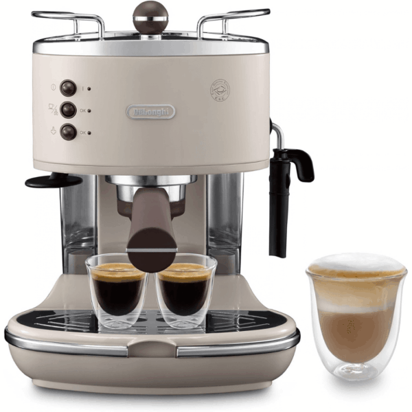 6-24.png De'Longhi Icona Vintage - Espresso Machine Manual Milk Frother Beige