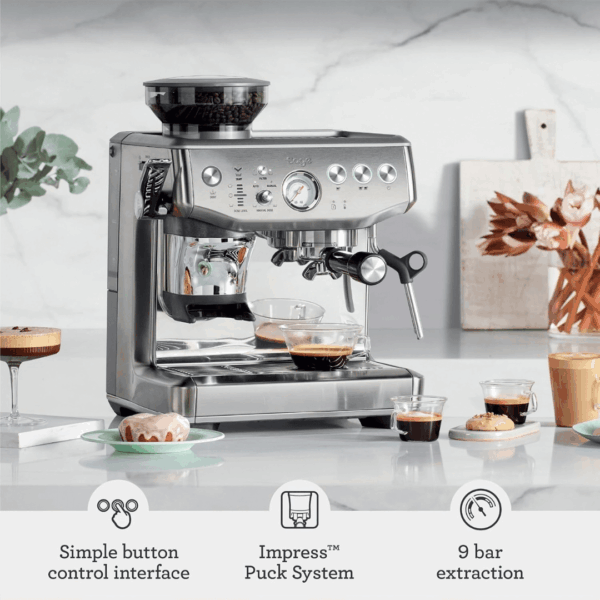 6-26.png Sage - The Barista Express Impress - Assisted Jam Bean Coffee Machine with Milk Frother, Brushed Stainless Steel