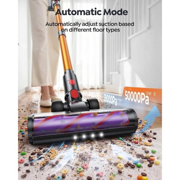 6-74.jpg 80Mins Cordless Vacuum Cleaner, 650W 55Kpa Stick Vacuum Cleaner for Home