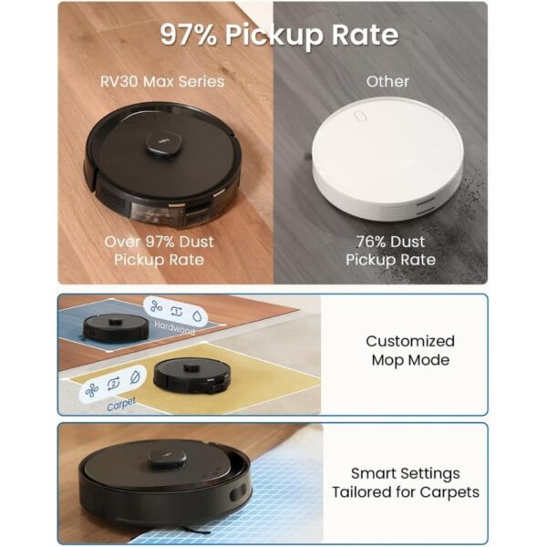 6-88.jpg Tapo RV30 Max Plus 5300Pa Robot Vacuum Cleaner with Mop,Auto Empty/Charging